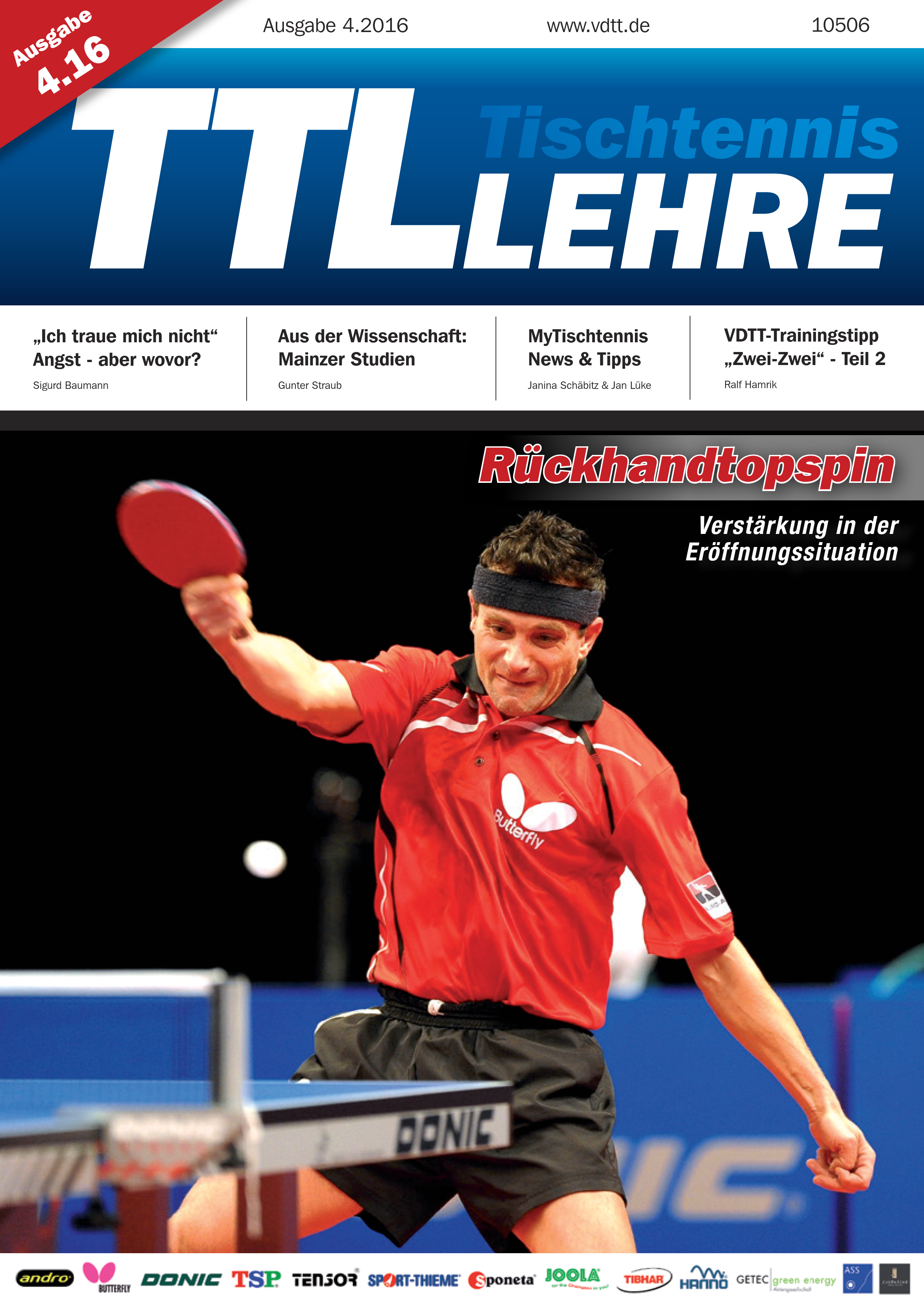 VDTT-Zeitschrift Tischtennislehre - Ausgabe: 2016-04